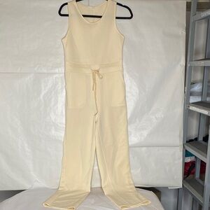 Sleeveless Cream Drawstring Jumpsuit